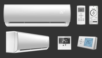 Air conditioner split system realistic set with indoor unit remote control thermostat isolated on black background vector illustration SSUCv3H4sIAAAAAAACA01RTU/DMAz9K1bOFR/i1huHCYGEmOA4cUgT05ml8RS7HdPU/46zrYhLZD8/288vJ9d5oeDak6OURtHilTi79r5xGEm5kE+uvZsbJ+p1FBTjWha8Ym/Vc74M2Zwq7lr3nBULcRFnfWNnyFv3jUHFzc3CWZCF8UoSMCWfkUfjfTbO95jDse6zhQUT+vP6jZV2B1swXLVMFJEvoR8j1dBNHHyy+kPVanfxUNG++P2WQqEJS80jSrDAPVKBwNkOtuOxgOwTKchRFAco6BOJUgBBhQPpFihH5gJjNlbBgRVruxZOoFsTxtUsIOFkNkXgDF3yYQedPX3hMUeY7Hgb8d/1G1iZAt8lhNX6A7yx3jFH00MZXtZP8MVlMO8apz/VQddcrbzMklv+s5R39oXzPP8CMIOET+ABAAA=